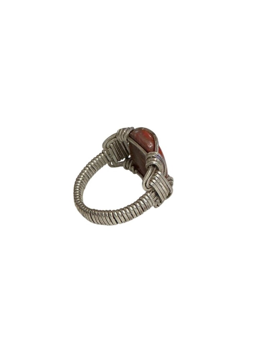 Wire Wrapped Agate Ring Size 7.75 Handmade Jewelry - Picture 7 of 8